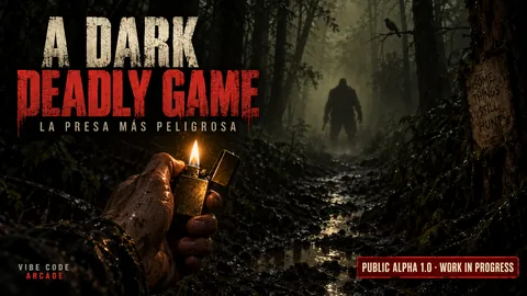 Supplied VCA illustrated promotional cover for A Dark Deadly Game — La Presa Más Peligrosa; artwork, not a gameplay screenshot