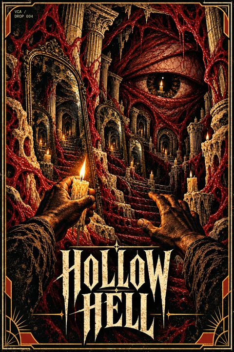 Supplied VCA illustrated promotional cover for Hollow Hell; artwork, not a gameplay screenshot