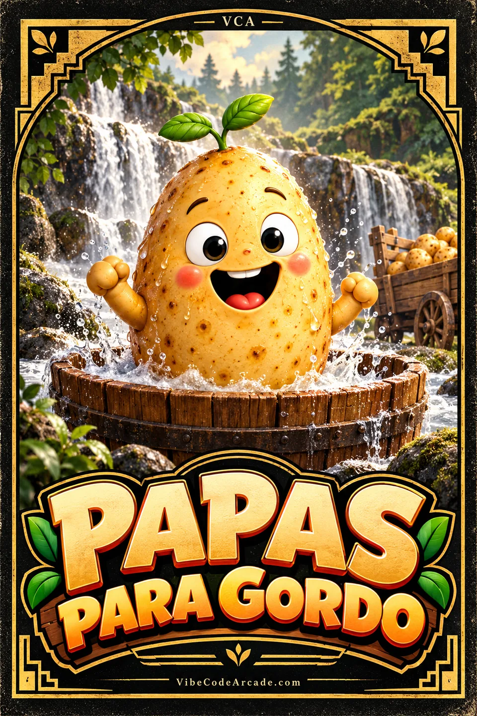 Supplied VCA illustrated promotional cover for Papas Para Gordo; artwork, not a gameplay screenshot